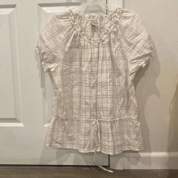 Merona Plaid Boho Style Top with Front Tie - Women’s Size XL . tops shirts - Picture 1 of 5